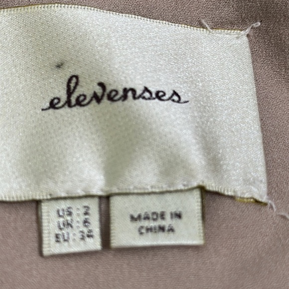 Anthropology elevenses beige shimmer pleated mini dress size 2 - Picture 10 of 10